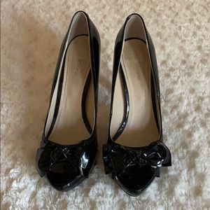 Portmans black patent leather stiletto